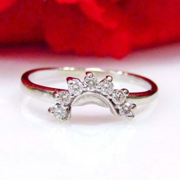 Jewelry - Diamond Ring Enhancer Solid 14k White Gold Size 5.75 Genuine Natural Real